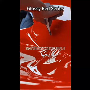 PREMIUM GLOSSY RED STICKER KERETA(152CM-Custom)Pelekat Sticker kilat wrapping full body vinyl wrap film car stickers
