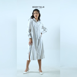 Bodytalk Dress Wanita Havana White Navy 74131T9WV
