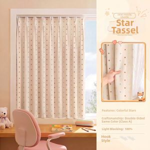WEILAISHI | Cute Light Blocking Curtain For Bedroom Windows Installation Without Drilling