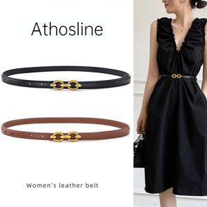 Belts for Women 1.5cm Retro Buckle Belt for Dress Genuine Leather Waistband Plus Size 26-32 Fashion Accessories for Lady Gift for Her