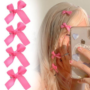 C.three 1PCS Silk Ribbon Bowknot Hair Clip Fashion Sweet Ballet Cute Girl Barrettes Colorful Lace Women Bobby Pin INS Y2K Hair Accessories