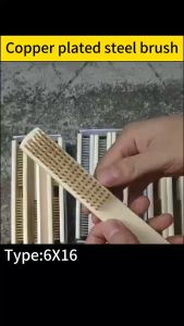12Pcs/Box Wire Brushes Copper Plated Steel Brushes with Wood Handle 16 x 6 Lines Wire Scratch Brush