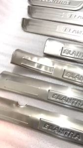 Ốp Bậc Cửa Nẹp Bước Chân Trong Ngoài Huyndai Xe Elantra 2018-2021 Chất Liệu Inox