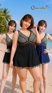 Váy đầm bơi big size quần lót liền bên trong Queenbe GLSWIM024 vải polyester cao cấp mềm thoáng ít thấm mau khô
