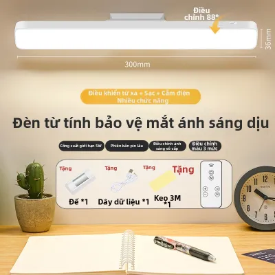 Đèn Bàn LED Từ Tính Hấp Thụ Tay Cầm Đèn Ngủ Đèn Học Đèn Khẩn Cấp Đèn Ngủ Đèn Bàn Quay 360 Độ Đèn LED Cool Tay Điều Khiển Từ Xa