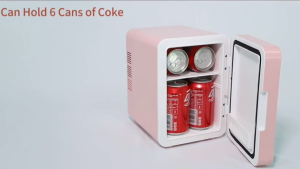 Compact Dual-Zone Mini Fridge Portable Car/Cooler - 6L Travel-Size Refrigerator with Reversible Door & Interior Light