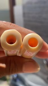 pipa gg asli lokal panjang 8cm model segilapan dan bulat bahan merah bening