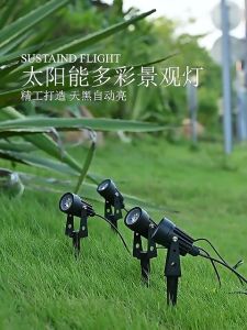 หัวข้อสำหรับแต่ละสถานะการใช้งานของ Solar Turf Dual Use Spotlight กลางแจ้ง Plug Light ไฟสวนกลางแจ้ง Bright LED Ground Plug Light Polycrystalline แผงเซลล์แสงอาทิตย์ RGB Landscape Tree Light IP65 กันน้ำความย