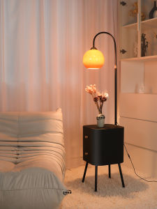 Creative Small Vintage Style Bedside Cabinet with Light Solid Wood Storage Furniture for Modern Minimalist Decor