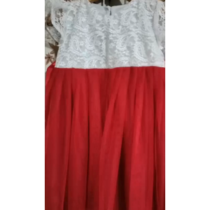 Dress Anak Merah Putih Free Bando Mutiara Dress Brukat Tutu Gaun Anak