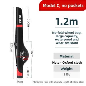 Tab Large Belly Rod Bag Surf Fishing Hard Shell Sea Rod Bag Multi-Functional Fishing Gear Bag Outdoor Camping Travel Supplies