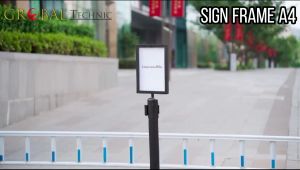 Sign Frame A4 Standing Holder Signage Poster Stainless / Papan Tiang Antrian