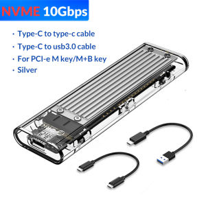ORICO M2 SSD Case NVMe Enclosure M.2 to USB 3.2 Gen 2 10gbps Type C Transparent Hard Drive Enclosure for NVMe PCIE M/B Key SSD
