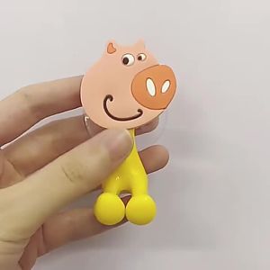 Cartoon Animal Toothbrush Holder Wall Mounted Antibacterial Tooth brush Storage Rack With Suction Cup Bathroom Organizer