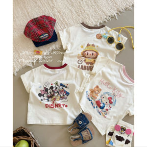 Breathable round Neck Short Sleeve T-Shirt Cartoon Animation Kids Clothing Spring Summer New Style HiHONiYA Casual Cotton Polyester