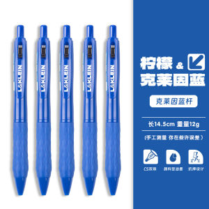 Klein Blue Click Pen Double Bead Quick Dry Smooth Student Question Brush Black Signature Pen Plastic Barrel Office Supplies