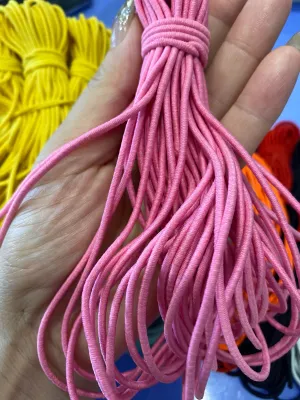 10m dây thun tròn co giãn màu trắng đen đỏ size 2.5mm