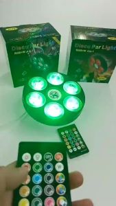 "GLAMOUR SHOP" ( RGB+W ) 4 in1 DISCO PAR LIGHT MUSIC LIGHT WITH REMOTE CONTROL 60W