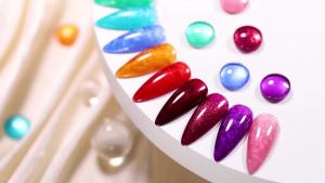 MEET ACROSS | 7ml Metallic Glitter Gel Nail Polish Red Chrome Mirror Effect Thread Shell Nail Gel Quick Dry Semi Permanent UV Gel Nail Art Gel