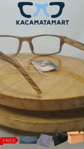 Kacamata Baca Pria / Wanita Dengan Model Kotak Lensa Plus Free Gift - HJ564P Loreng CoklatHitam