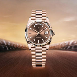 Pagani Design DD36 Đồng Hồ Cơ Tự Động Màu Vàng Hồng Dành Cho Nam Sang Trọng AR Sapphire Dây Thép Không Gỉ Chống Nước Dạ Quang