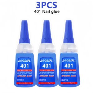 5PCS 401 Instant Nail Glue 20g - Quick Drying Super Adhesive for False Nails & Nail Tips