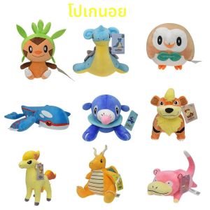 Kyogre Original Rowlet Pokemon Plush ของเล่น Growlithe Chespin Slowpoke Dragonite Popplio Rowlet ตุ๊กตาอะนิเมะตุ๊กตา