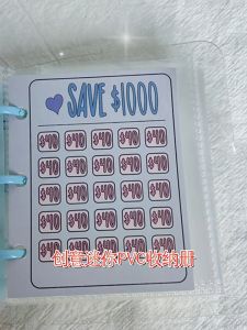 AVI Buku Cabaran Simpanan Wang Tunai Mini Binder PVC Money Saving Challenge Book with Buckle
