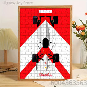Rastar | Paper Jigsaw Puzzle Ayrton Senna 1993 McLaren Race Car No.8 Red White Livery Artwork Creative Home Wall Decor Interactive Entert