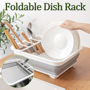 Foldable Dish Rack Kitchen Storage Holder Drainer Bowl Tableware Plate Portable Drying Rack
