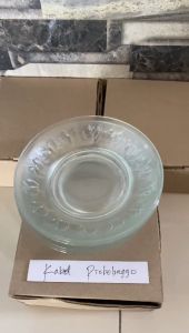 Lepek Apel gelas kaca 1pack isi 6pcs lepek cantik/ lepek kaca/ Lepek Kopi Teh /lepek bening+bubblewrap