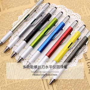 1pcs Multifunctional Screwdriver Scale Level Touch Screen Pen Office Supplies