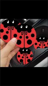 ⚑Ladybug Print Car Cup Holder CoastersNon-Slip Rubber Drink Mat for Auto Interior(2Pcs/Set)
