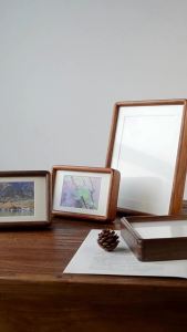 Elegant Handcrafted Real Wood Round Corner Photo Frame 6 Inches