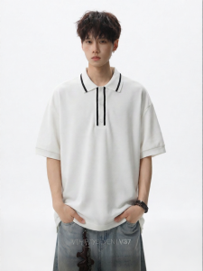 V37 | American Style Turn-down Collar Polo Shirt Short Sleeves