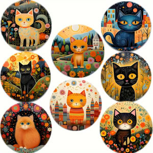 8PCS 10cm Wooden Coaster Tea Coffee Cup Pad Heat Resistant Round Bowl Teapot Mat Wood Placemats Coasters for Home Kitchen Decor