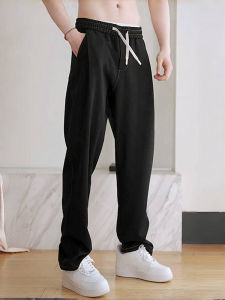 Spring Autumn Mens Straight Leg Jeans Loose Fit Breathable Versatile Casual Long Pants Spring Autumn New Style Drapey Cationic