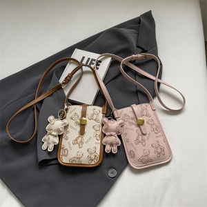 Túi Đeo Chéo Hình Gấu Mini Thời Trang Mùa Hè Nhẹ Đa Năng Cho Nữ Túi Điện Thoại Di Động Túi Đeo Vai Thường Ngày Túi Da PU in Họa Tiết Động Vật