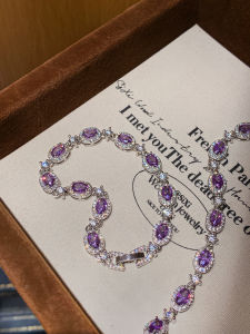 CAFFTI | Purple Full Zircon Crystal Luxury Small Group Exquisite Layerable Bracelet