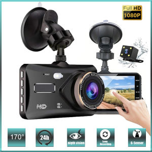 24h HD 1080P 4inch Touch Screen IPS Dash Cam Front and Rear Camera CAR DVR Vehicle Black Box Night Vision Driver Video Recorder