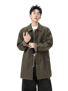 WUKONGYOUHUO | Vintage Mid-long Trench Coat Loose Fitting Spring Autumn