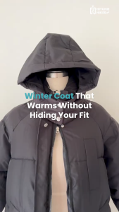 A081 Hitchie -15Deg Women Long Thick Hoodie Winter Down Jacket Fleece Baju Sejuk Tebal Parka Korean Windproof 冬天外套羽绒服女