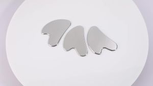 1pc Gua Sha Facial Tool Stainless Steel GuaSha Massage Tool Natural Universal Facial Silver Metal Gua Sha Board Beauty Skin Care