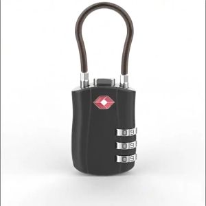 TSA Customs Lock 3 Digit Password Padlock & Anti-Theft Wire Rope Code Padlock