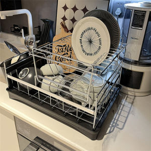 Dear Home ชั้นวางชามระบายน้ำสแตนเลส ชั้นเก็บของในครัว ชั้นวางชาม