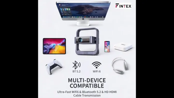 TRIMAS&FINTEX C9 Ultra Native 1080P Projector Full HD 700 ANSI Lumens, Rated 17,000 Lumens, Supports 4K Video Decoding, Android 9 Smart Projector, 1GB+8GB,