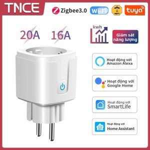 Ổ Cắm Thông Minh TNCE Tuya EU Wifi/Zigbee3.0 Với Chức Năng Giám Sát Điện Năng Điều Khiển Từ Xa Qua Ứng Dụng Smart Life Tương Thích Với Alexa