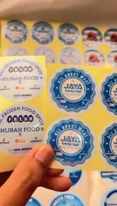 9-15 Zennida Sticker Frozen Food Stiker Makanan Beku Anti Air Bisa Custom Nama Logo Free Desain