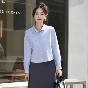 Womens Short Sleeve Silk Cotton Shirt Summer New Style Commute Work Shirt Button Detail Pure Color Straight Cut OL Style