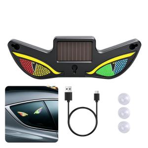 Cool DEMON EYE Ambient Light Solar Devil Demon Eye Sign Lights for Windshield Powered Breathing Neon Light Car Decoration